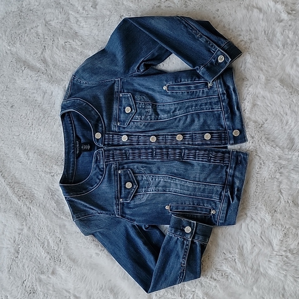 White House Black Market Cropped Denim Jacket